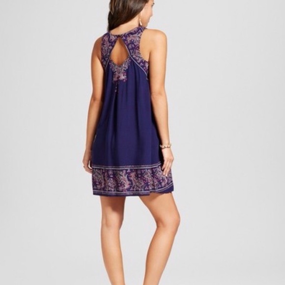 Xhilaration Navy Placed Print Shift Dress - XL - Picture 3 of 8